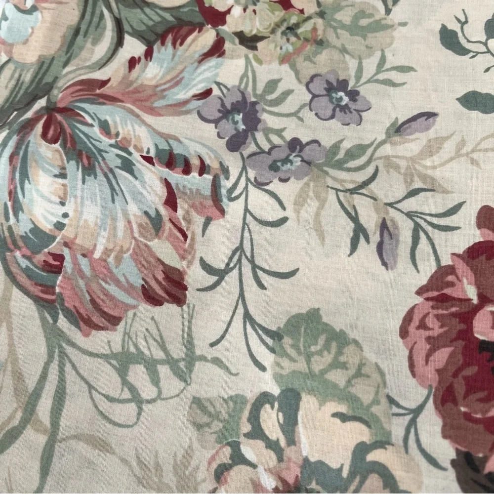 Vintage JC Penny Rose Floral Curtains Valence Set of 2 GrannyCore CottageCore